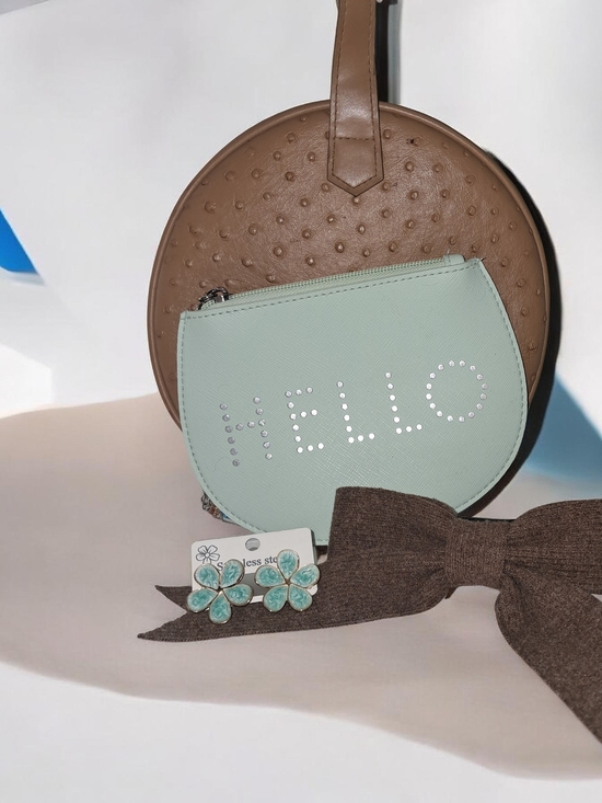 Handbags - Mint 'HELLO' Zip Pouch Women's Coin Purse